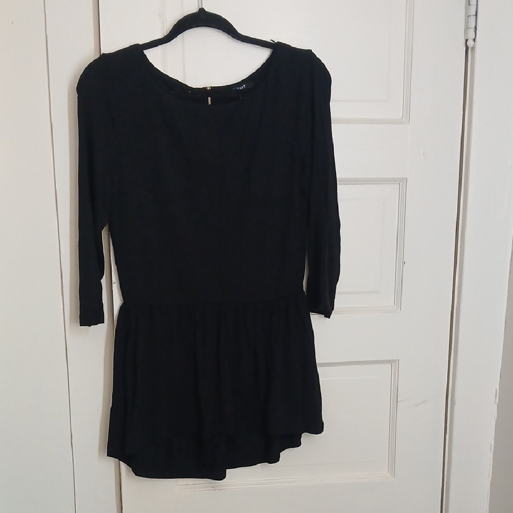 Tart Black Long Sleeve Peplum Blouse